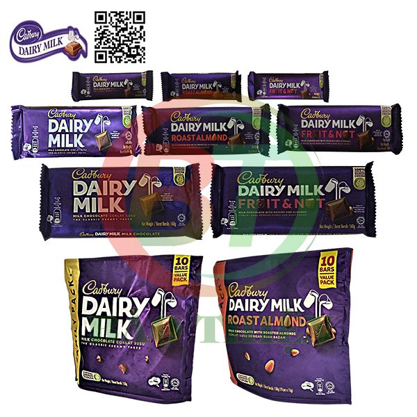 Sô cô la nhiều vị Cadbury Dairy Milk 37g tới 160g