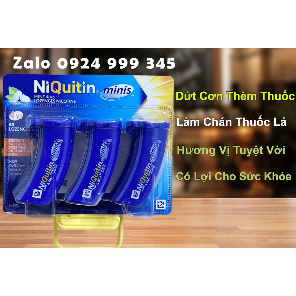 Kẹo ngậm cai thuốc lá Nicotine 4mg hộp 60 Hàng Mỹ (Date mới)