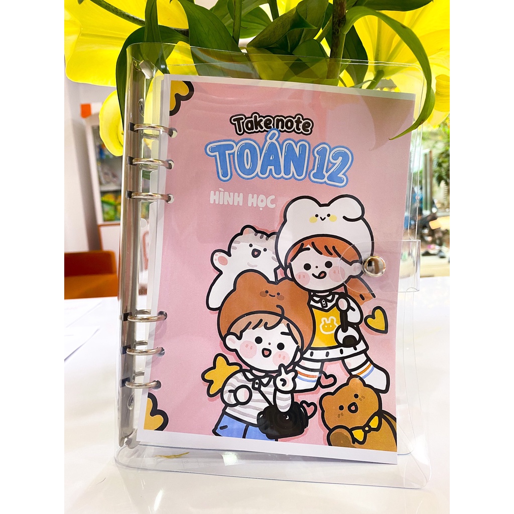 Sổ takenote toán 12 tổng hợp kiến thức phong cách sticker, sổ lò xo kép Beta, sổ còng sắt Binder Study with Beta