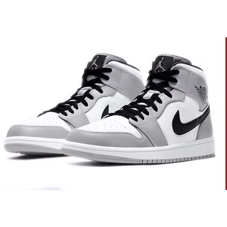 Giày Jordan Cổ Cao, Giày JD1 Xám Trắng Hàng Đẹp Full Box Bill