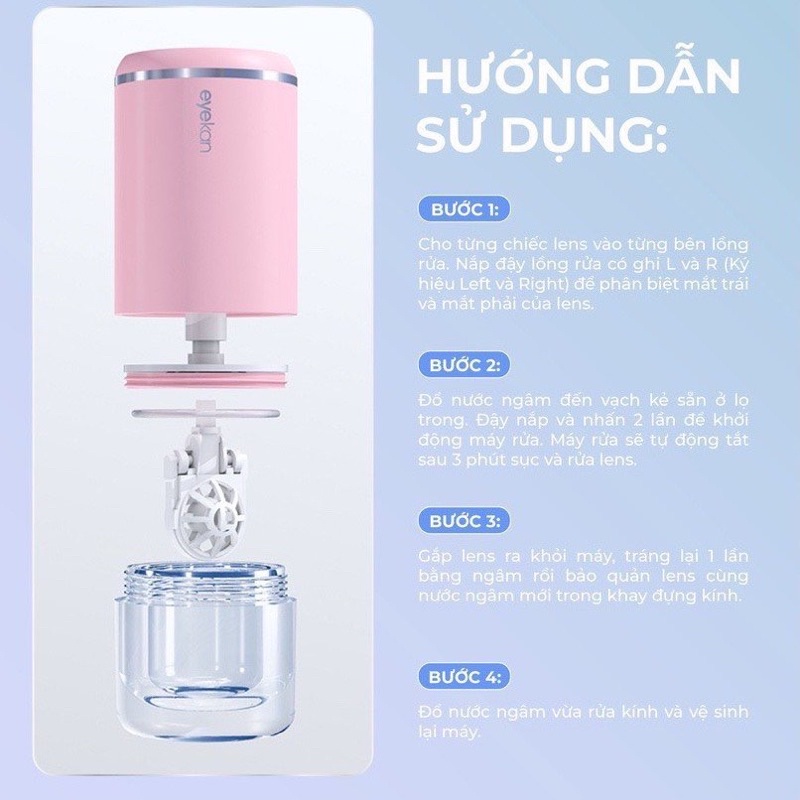 Máy rửa lens cao cấp, pin sạc-chính hãng EyeKan