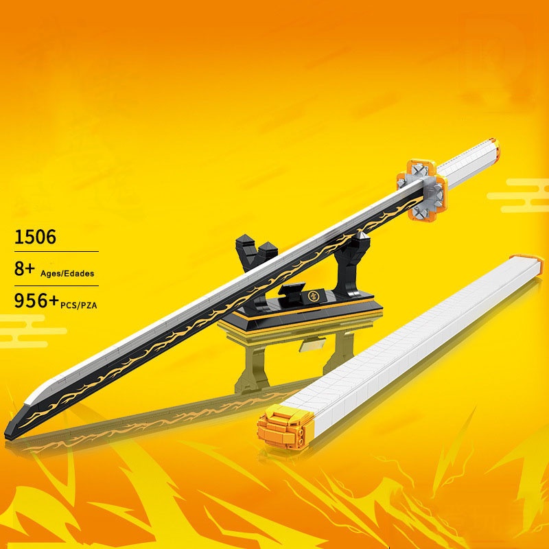 Đồ Chơi Lắp Ráp LEGO Mô Hình Nhật Luân Kiếm, Thanh Kiếm Sấm Sét Của Zenitsu Trong Kimetsu No Yaiba DK1506
