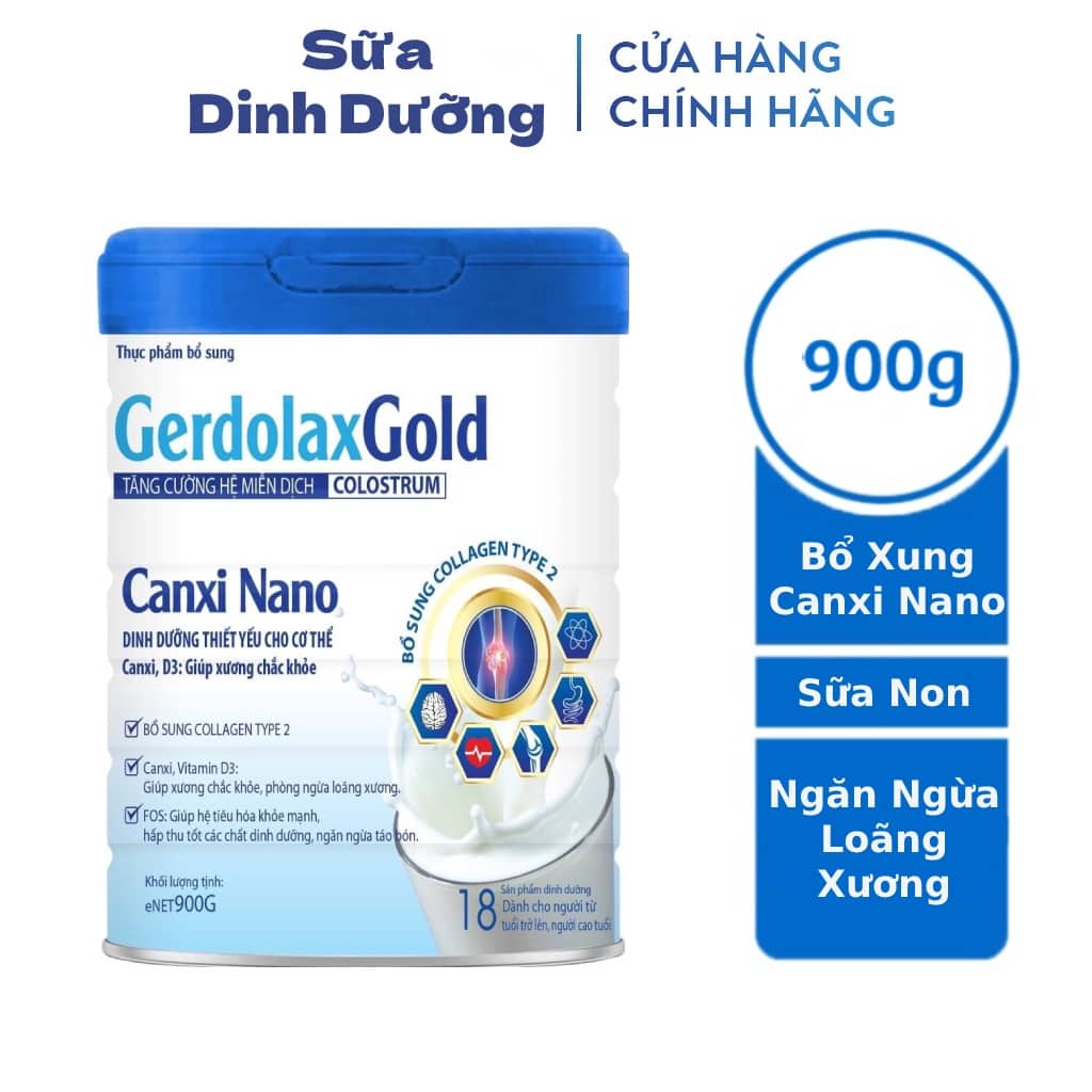 Sữa Non Gerdolax Gold Canxi Nano 900g bổ xung canxi nano giúp xương chắc khỏe , linh hoạt