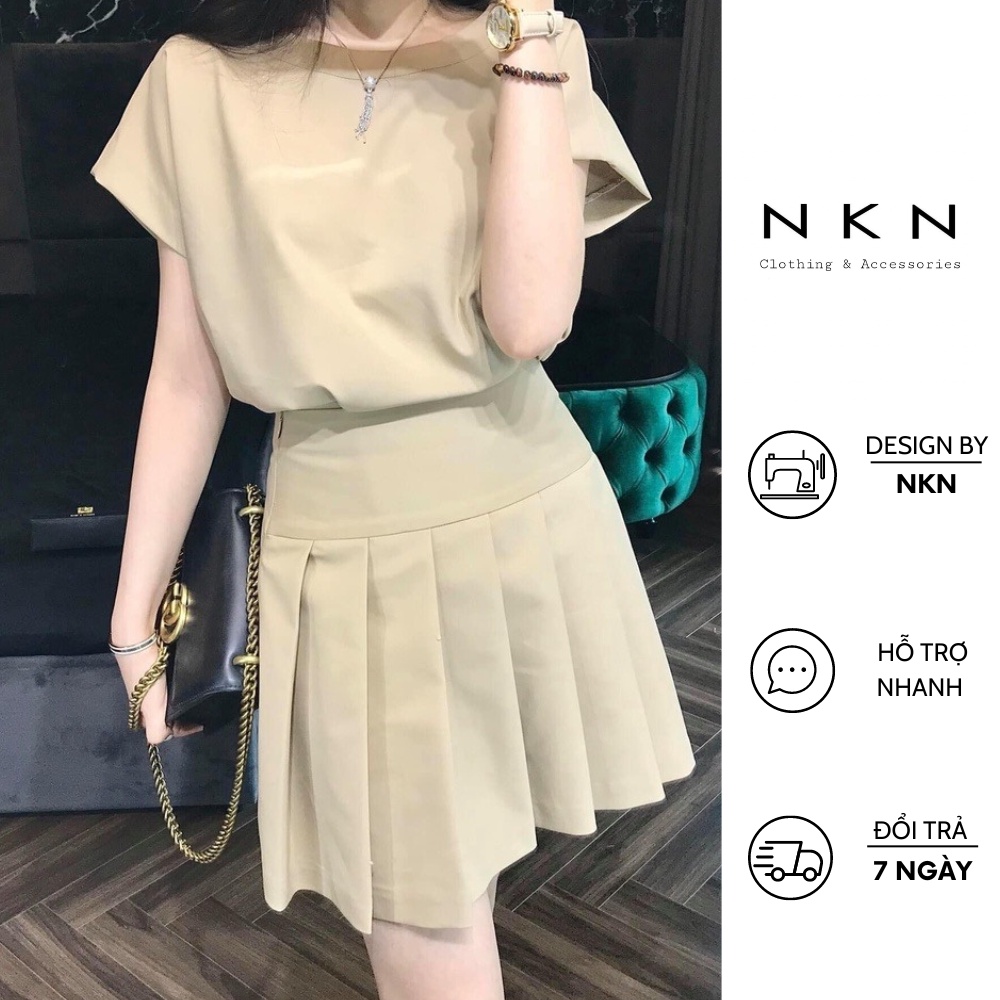 Áo Phông Nữ Cộc Tay NKN Elly Thiết Kế Basic Năng Động Trẻ Trung, Chất Liệu Thô Mềm Cao Cấp