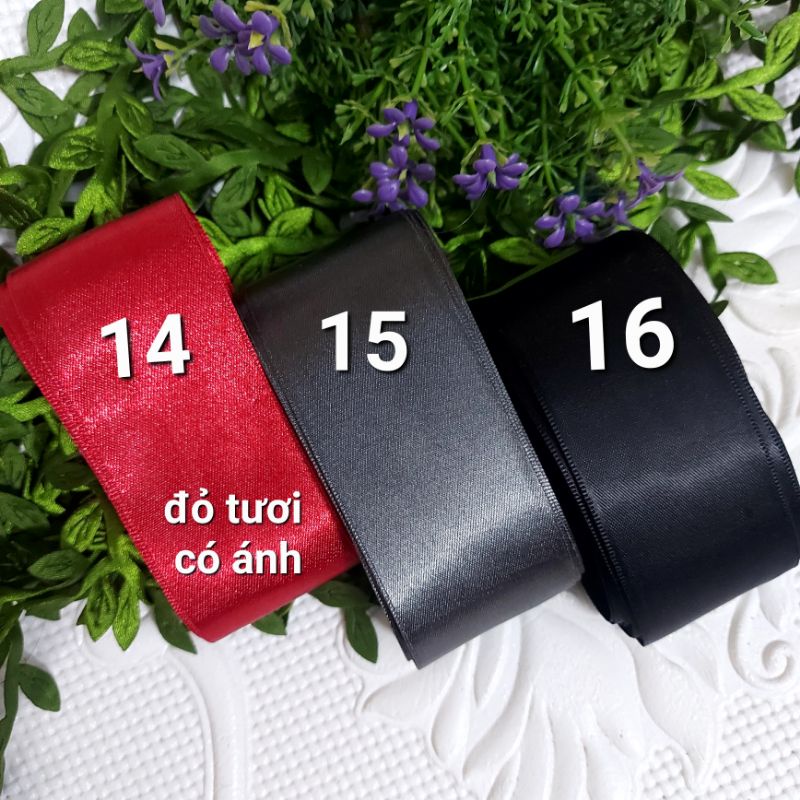 Ruy băng lụa satin 2 mặt , nguyên liệu handmade,size 3.7cm và 4cm .