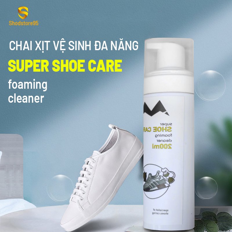 Chai xịt bọt vệ sinh giày Super Foam Cleaner, vệ sinh giày sneaker, đồ da, ghế nỉ, sofa