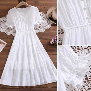 Đầm đũi dáng xòe dài thanh lịch eo có chun cho nàng bigsize ( thời trang vickyy.g - anitagreen ) NQ1022
