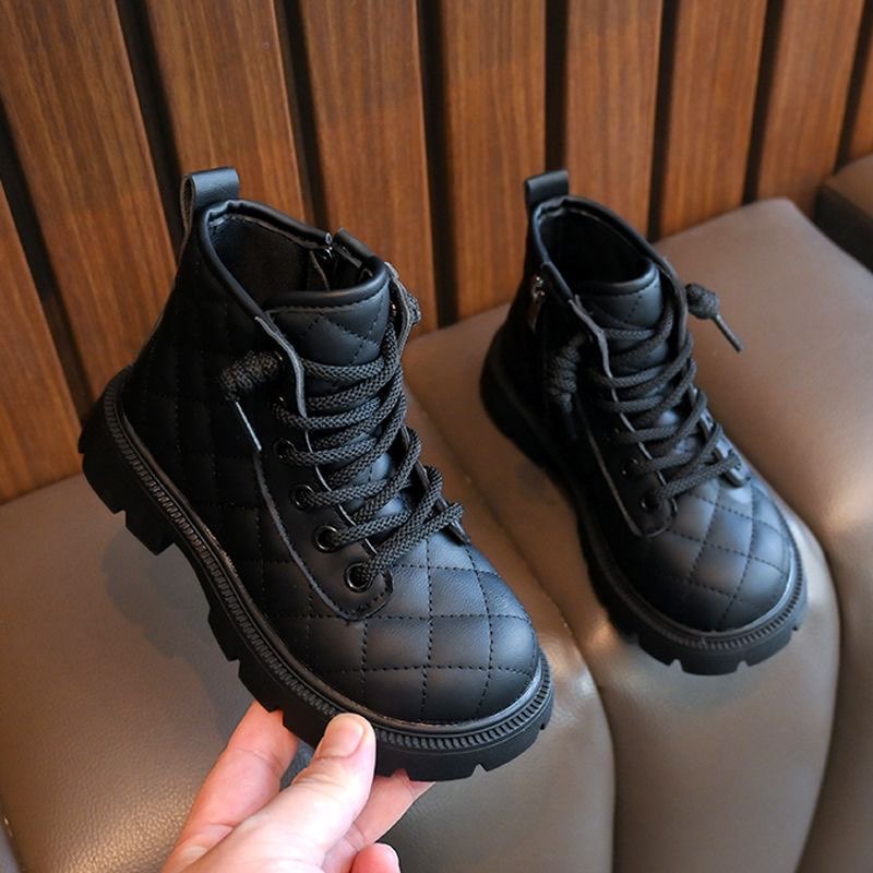 Giày cao cổ cho bé gái có khoá chất da cao cấp