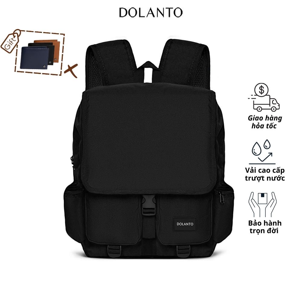 Balo Đi Học URBAN Chống Nước Cao Cấp Thời Trang Rẻ Đẹp Nhẹ Vải Canvas Đen Đựng Laptop Đi Chơi Du Lịch Nam Nữ DOLANTO