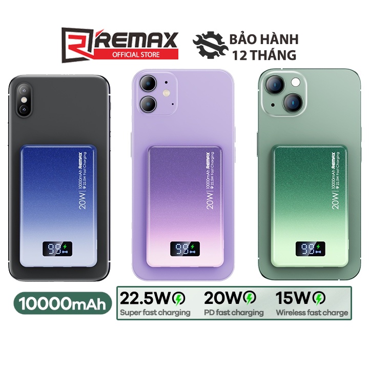 Pin sạc dự phòng không dây REMAX RPP-531 10000mAh tích hợp sạc nhanh 20W + 22.5W PD + QC