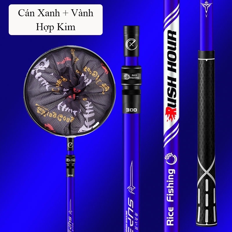 Cán Vợt Cá Carbon Rice Fishing cao cấp chuyên dụng câu đài câu đơn có thể thu gọn