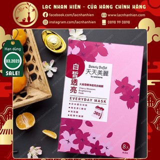 HỘP 08 MIẾNG MẶT NẠ HOA ANH ĐÀO DƯỠNG TRẮNG BEAUTY BUFFET (BY WATSONS) CHERRY BLOSSOM BRIGHTENING MASK 08 MIẾNG
