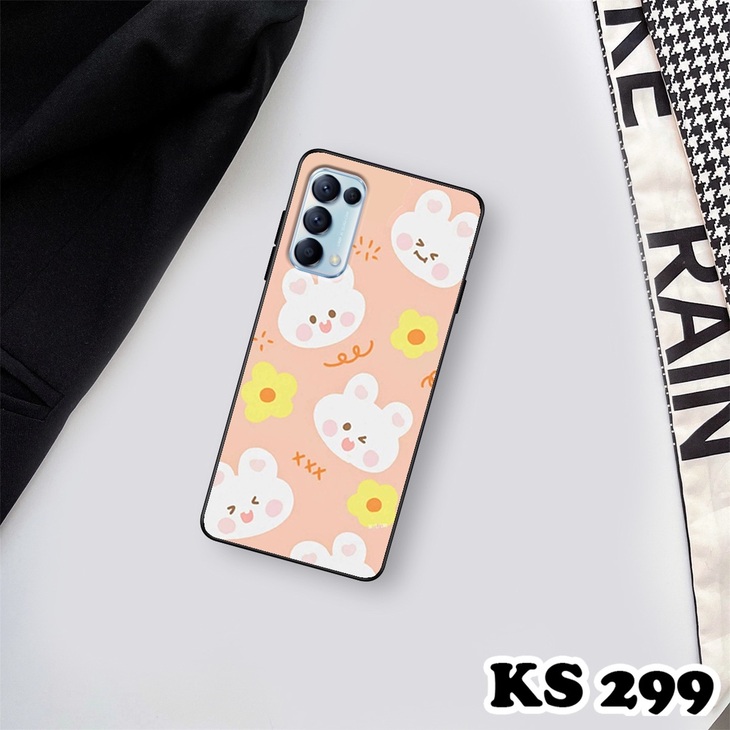 Ốp lưng Oppo Reno 5 - Reno 5 5G - Ốp in hình Gấu&amp;Thỏ siêu xinh - Lưng nhám viền TPU
