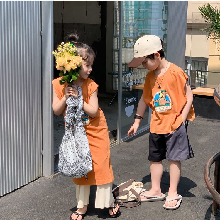 Đầm Không Tay Cổ Tròn In Hình Hoạt Hình Thời Trang Mùa Hè Dành Cho Bé Gái