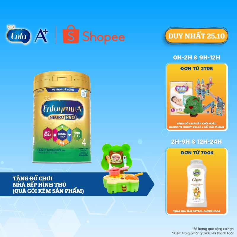 Sữa bột Enfagrow A+ Neuropro 4 Vị thanh mát – 830g