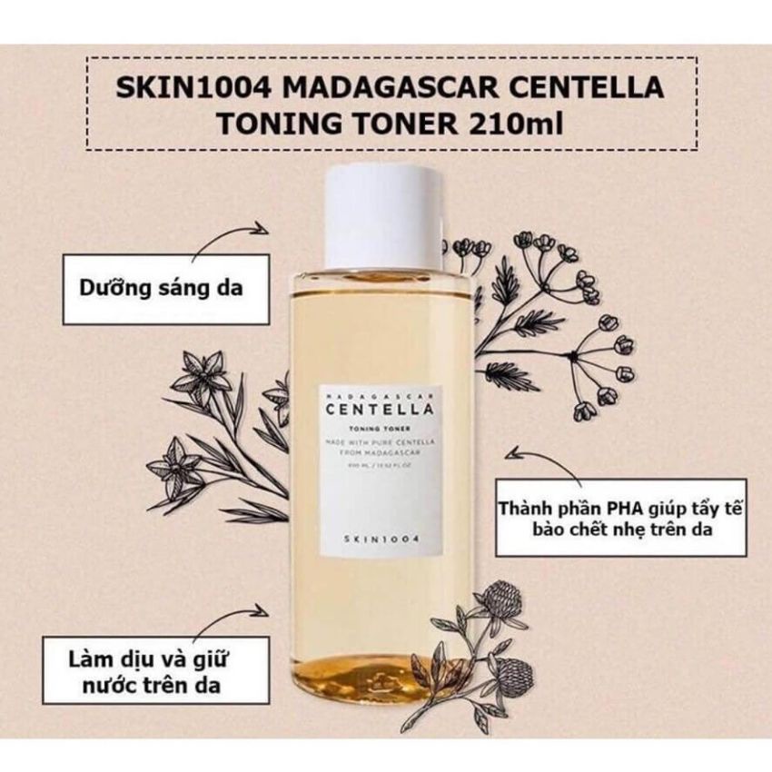 Toner centella skin 1004, nước hoa hồng rau má Skin1004 Madagascar Centella Toning Toner