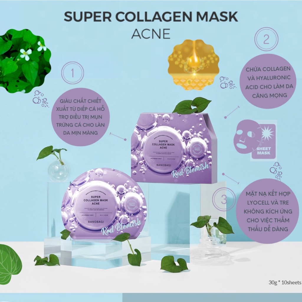Mặt nạ dưỡng ẩm trắng da Banobagi Super Collagen Mask 30g