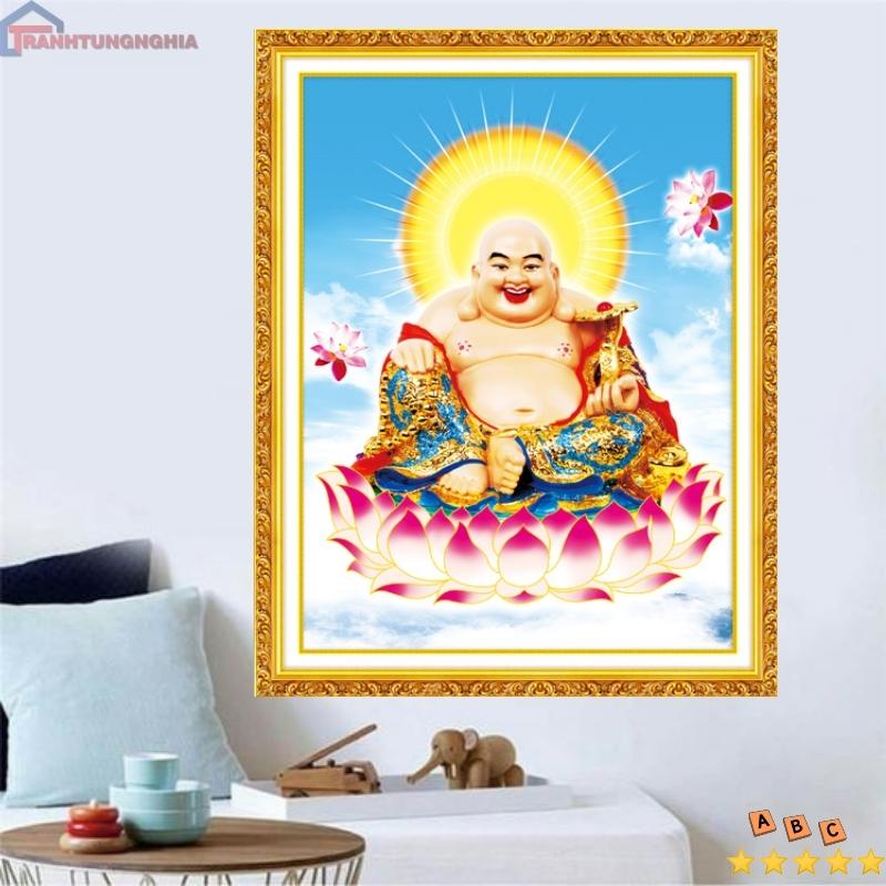 Tranh thêu chữ thập phật di lạc 40cm x 50cm