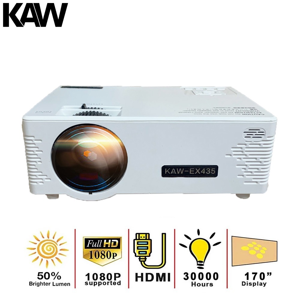 Máy chiếu mini k435, hỗ trợ HDMI, kết nối điện thoại android, ios - Hình ảnh nét, bảo hành chính hãng 12 tháng