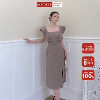Bbstore's đầm vai bèo xẻ tà đi làm đi tiệc sang trọng - d880