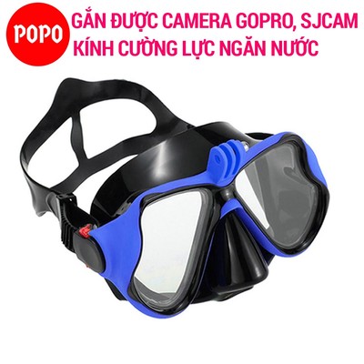 Mặt nạ lặn biển POPO gắn được Gopro SJCam, kính cường lực