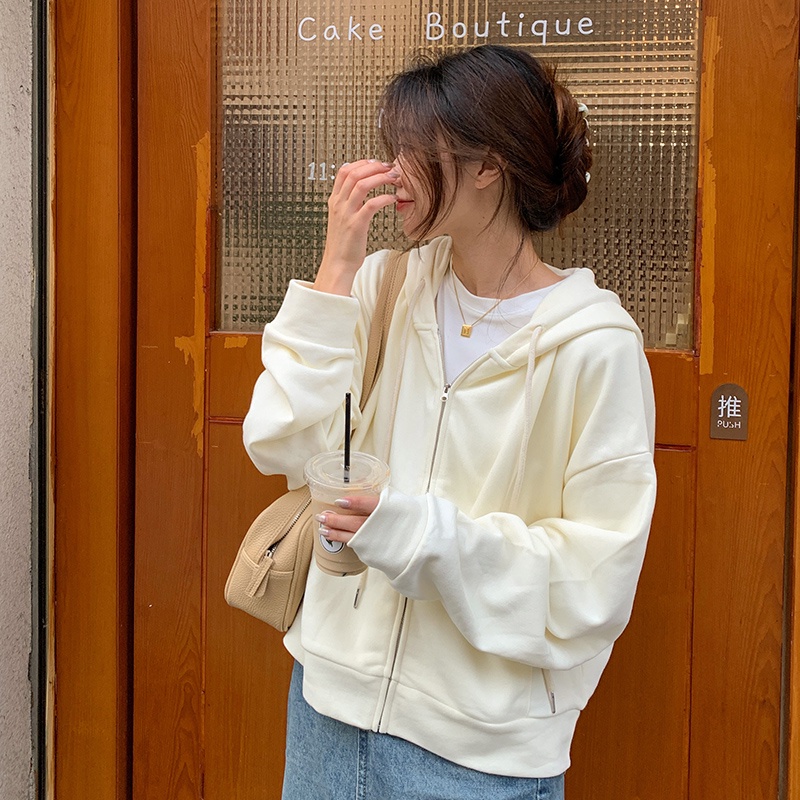 SUXI Áo hoodie mỏng dáng rộng thời trang mùa thu cho nữ