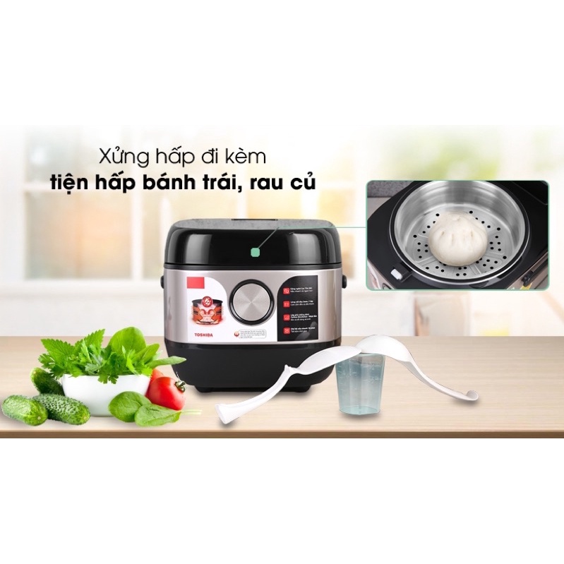 Nồi cơm cao tần Toshiba 1.8 lít RC-18IX1PV Hàng chính hãng-bảo hành 12 tháng số người ăn 4-8 người