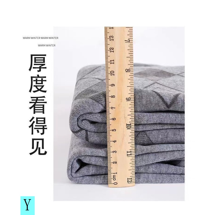 Bộ Quần Áo Cotton Lót Lông Cừu Dày Dặn Giữ Ấm Mùa Thu Đông Cho Nam
