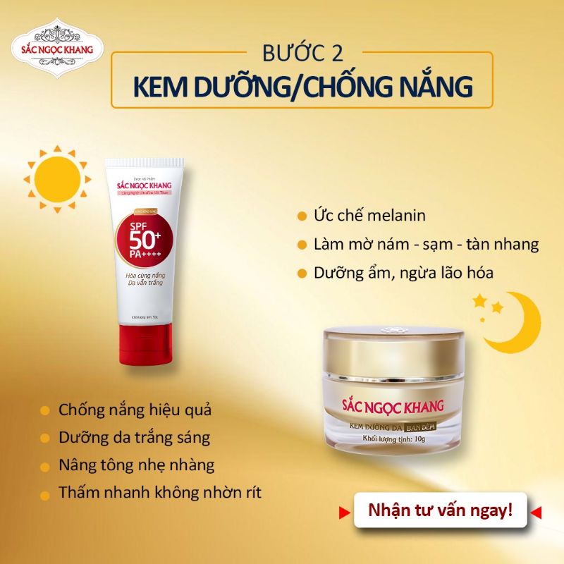 Dưỡng da trắng sáng và chống nắng Sắc Ngọc Khang