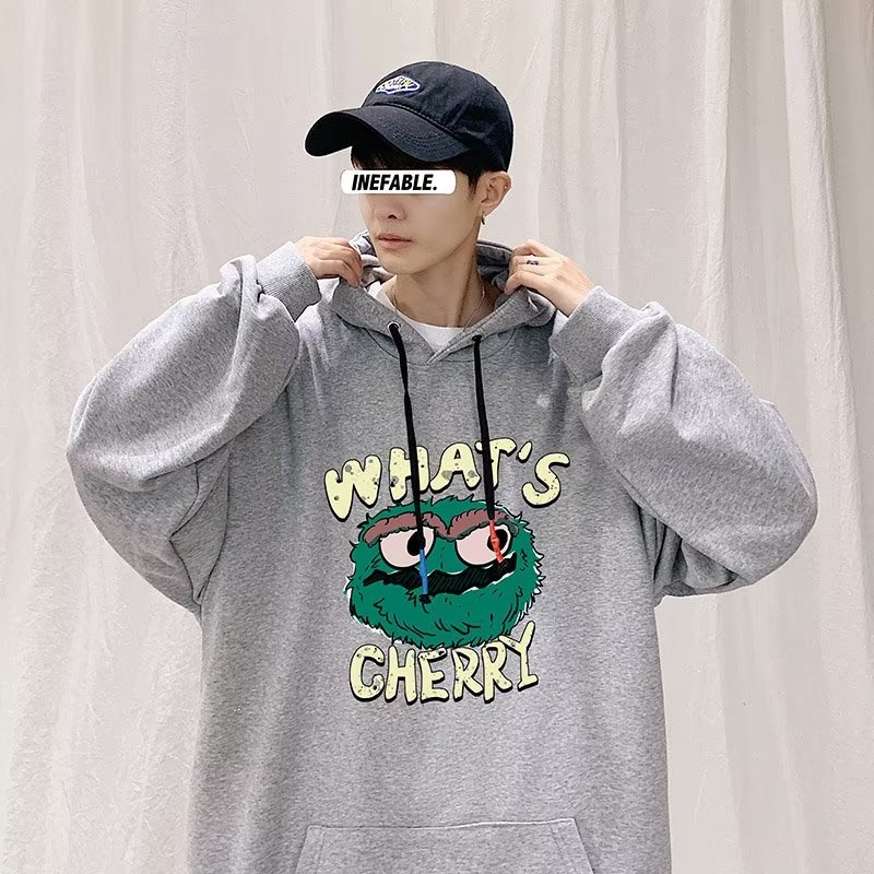 Áo hoodie Dáng Rộng Có In Chữ Phong Cách Thời Trang Hàn Quốc