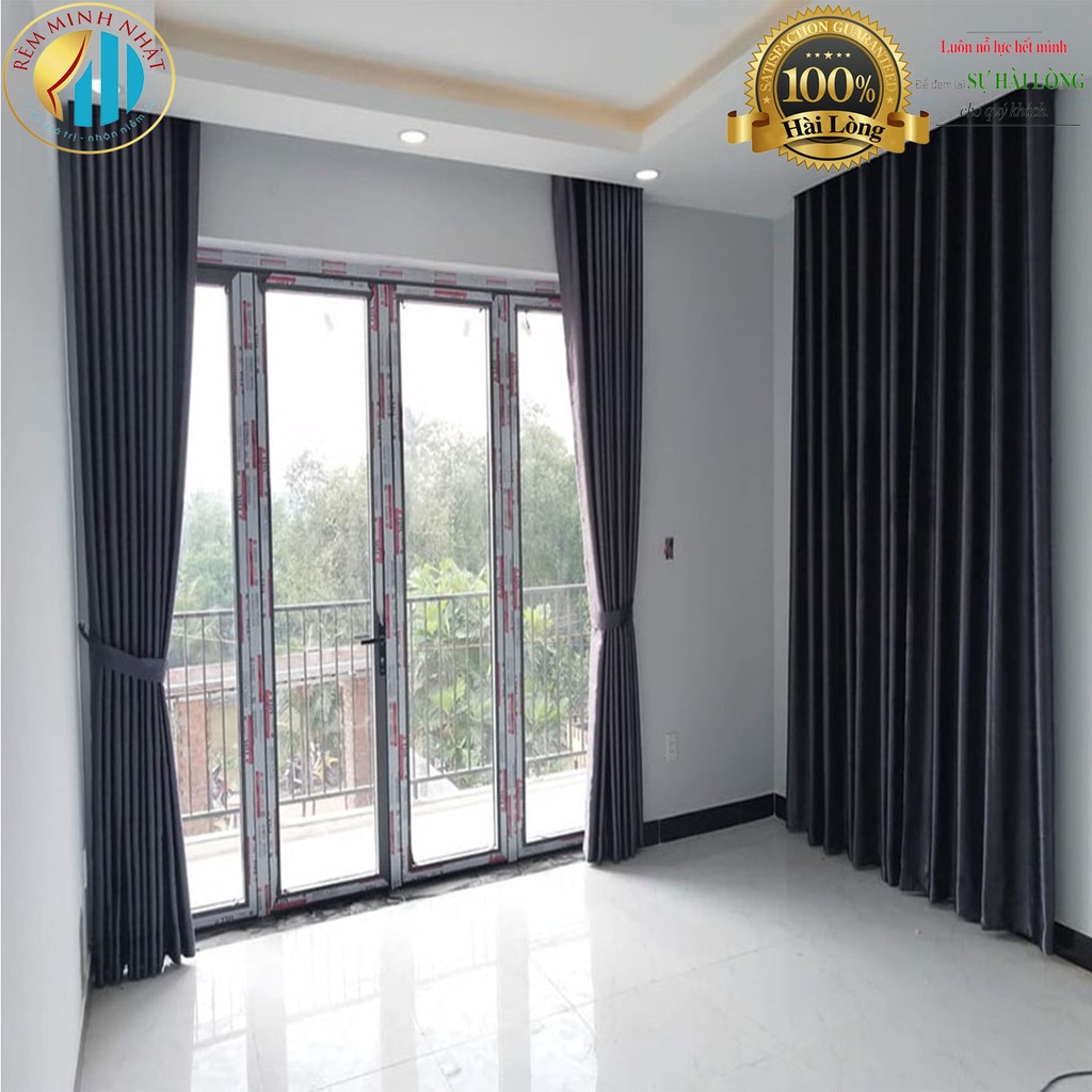 cao cấp Loại 1, màu GHI ĐẬM chống nắng tốt, cản nhiệt phù hợp trang trí decor cửa sổ, phòng ngủ
