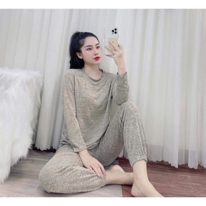 Bộ thun len muối tiêu, chất siêu đẹp, co giãn tốt