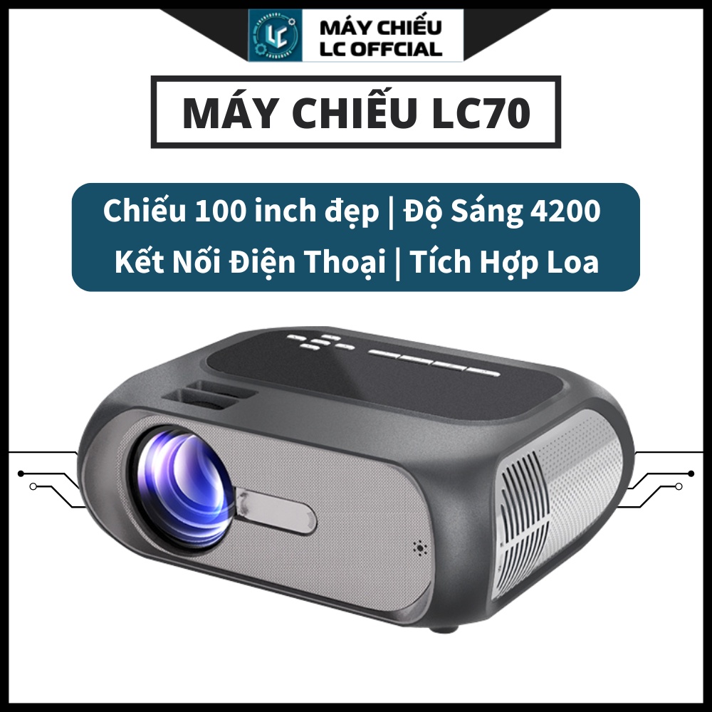 Máy chiếu Mini LC70 FullHD cầm tay có WIFI Kết nối điện thoại không dây
