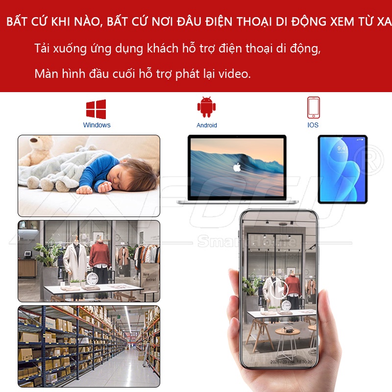 BỘ KIT CAMERA WIFI 4 KÊNH 8 KÊNH 1080P  NVR QUAN SÁT NGÀY ĐÊM Dễ dàng để cài đặt