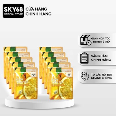Combo 10 mặt nạ dưỡng da chiết xuất từ chanh 3W Clinic Fresh Lemon Mask Sheet 23ml x 10