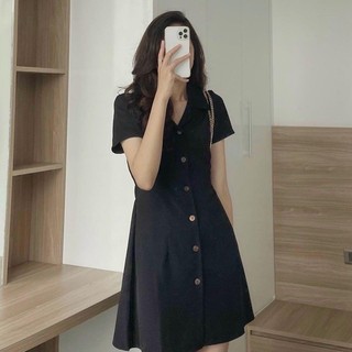 Đầm sơ mi basic 2 màu (kèm hình thật)