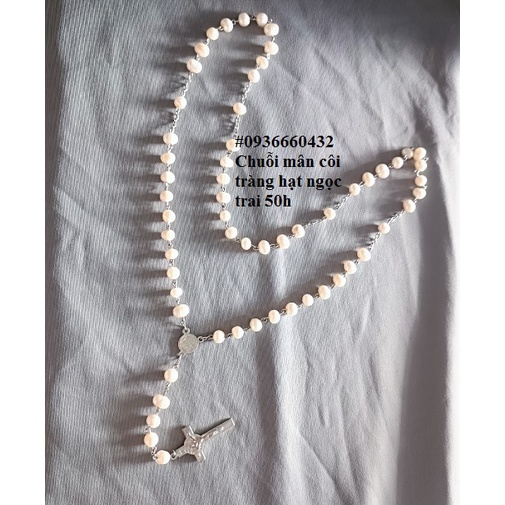 CHUỖI TRÀNG HẠT MÂN CÔI DÂY DÀI 50 HẠT HẠT N.TRAI, THÁNH GIÁ INOX BENEDICTO QUÀ TẶNG CÔNG GIÁO Ý NGHĨA