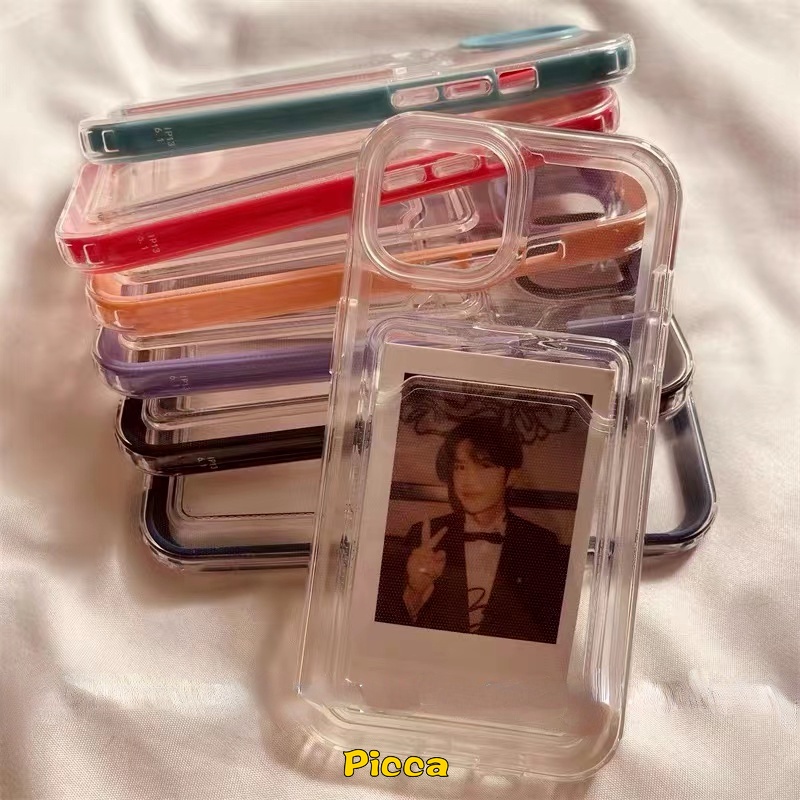 Ốp Điện Thoại Mềm Trong Suốt Chống Sốc Có Ngăn Đựng Thẻ 3 Trong 1 Cho IPhone 7 8 6 6S Plus 11 12 13 14 Pro MAX XR X XS MAX SE 2020