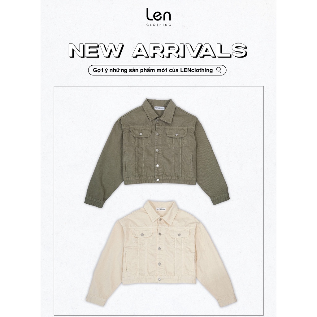 Áo khoác jeans tay dài có túi trong 2 màu LENCLOTHING 8910