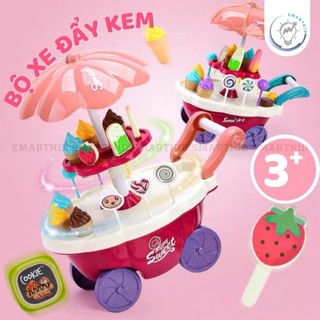 Bộ đồ chơi xe đẩy bán kem hai tầng cho bé - Đồ chơi nhập vai cho bé 3+