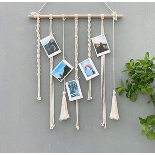 [Size lớn] Khung treo ảnh tết Macrame, rèm Macrame trang trí Hitahome
