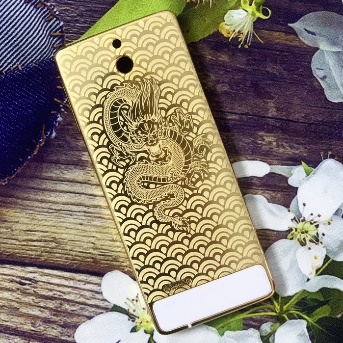 Vỏ Lưng Máy Điện Thoại Nokia 515 Mạ Vàng Mẫu Rồng