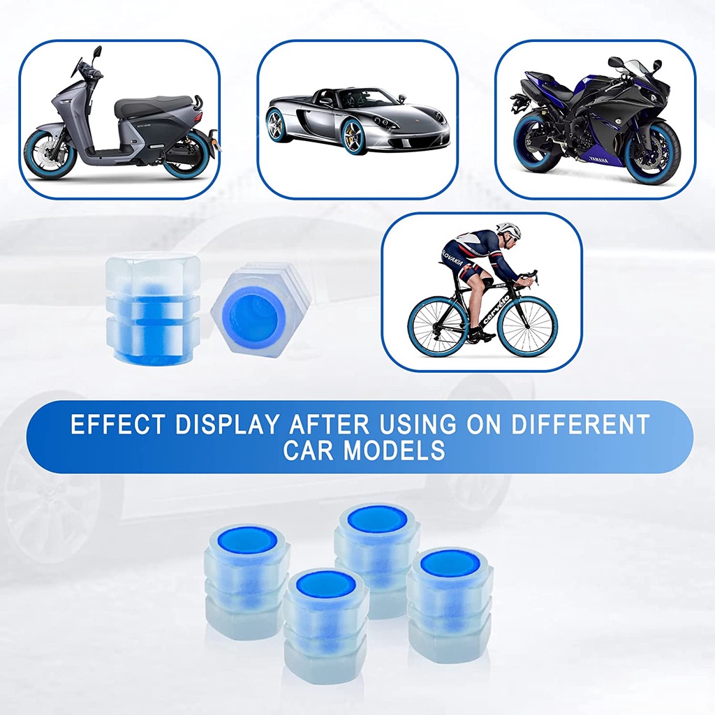 Bộ 4 Nắp Van Bánh Xe Phát Sáng Trong Đêm Cho Xe Hơi / Xe Máy / Xe Tải