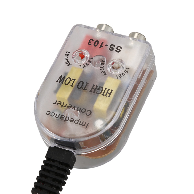 Vehicles Auto Car High to Low Impedance Converter Adapter Speaker to RCA Line