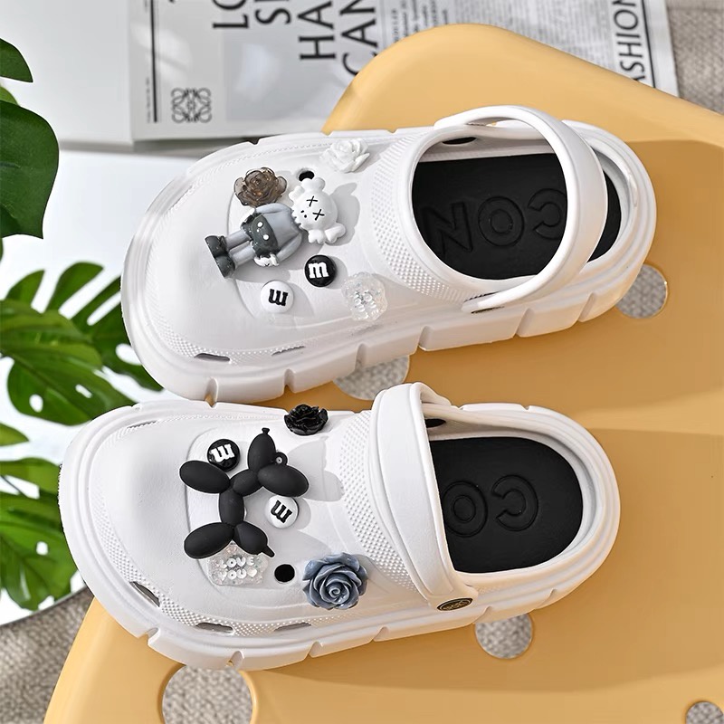 Dép Cross độn đế nữ 5cm siêu nhẹ kèm Sticker dễ thương