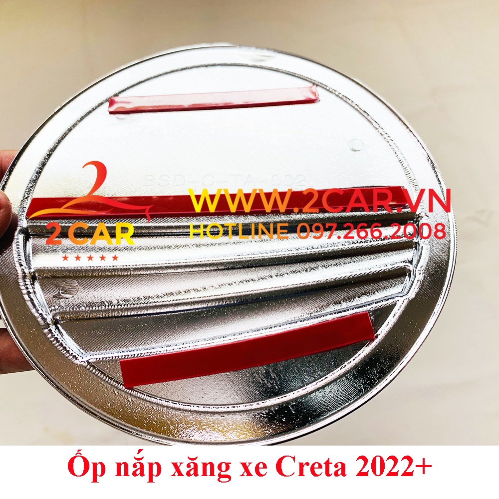 Ốp Tay nắm, Hõm cửa, chén cửa, nắp bình xăng Xe Hyundai Creta 2022- 2023 Mạ Crom cao cấp