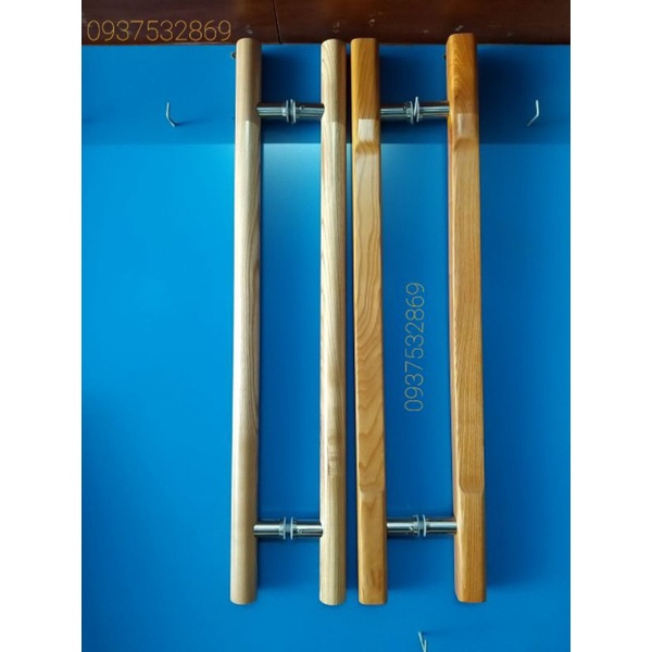 Tay nắm gỗ cửa kính phòng tắm xông hơi