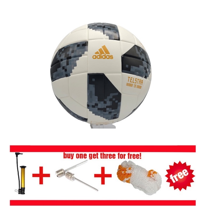 Quả Bóng Đá AD World Cup 2018 Set 5 Quả Bóng Đá Bằng Da PU Chất Lượng Cao Kèm Đồ Bơm
