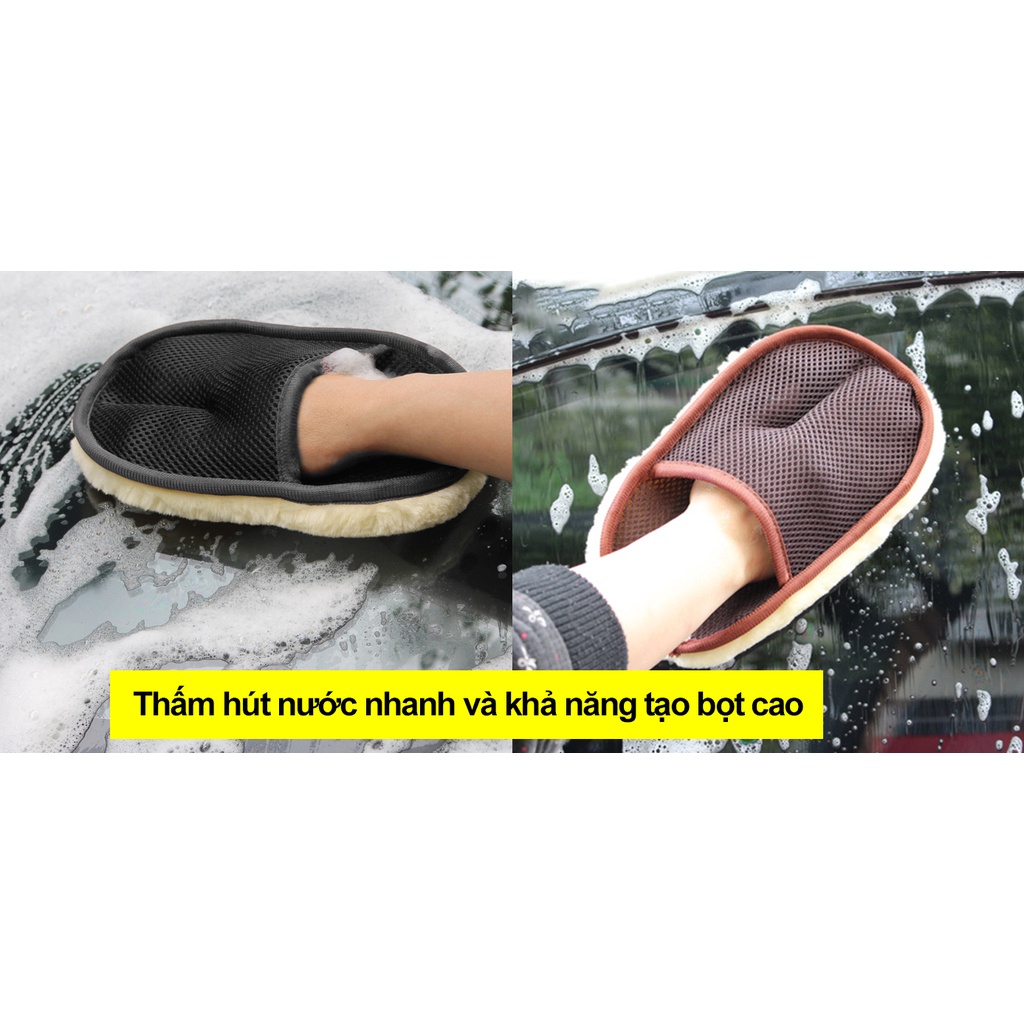 Bao tay Lông cừu rửa xe siêu mịn