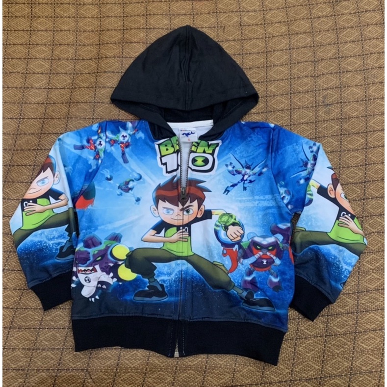 Áo Khoác Thun Da Cá In 3D Cho Bé 15kg-45kg